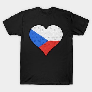 Czech Jigsaw Puzzle Heart Design - Gift for Czech With Czech Republic Roots T-Shirt